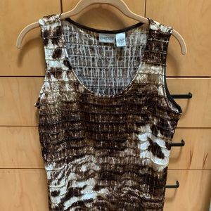 Animal print light layered ruffle tank top